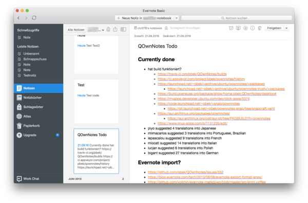 Evernote screenshot Evernote screenshot